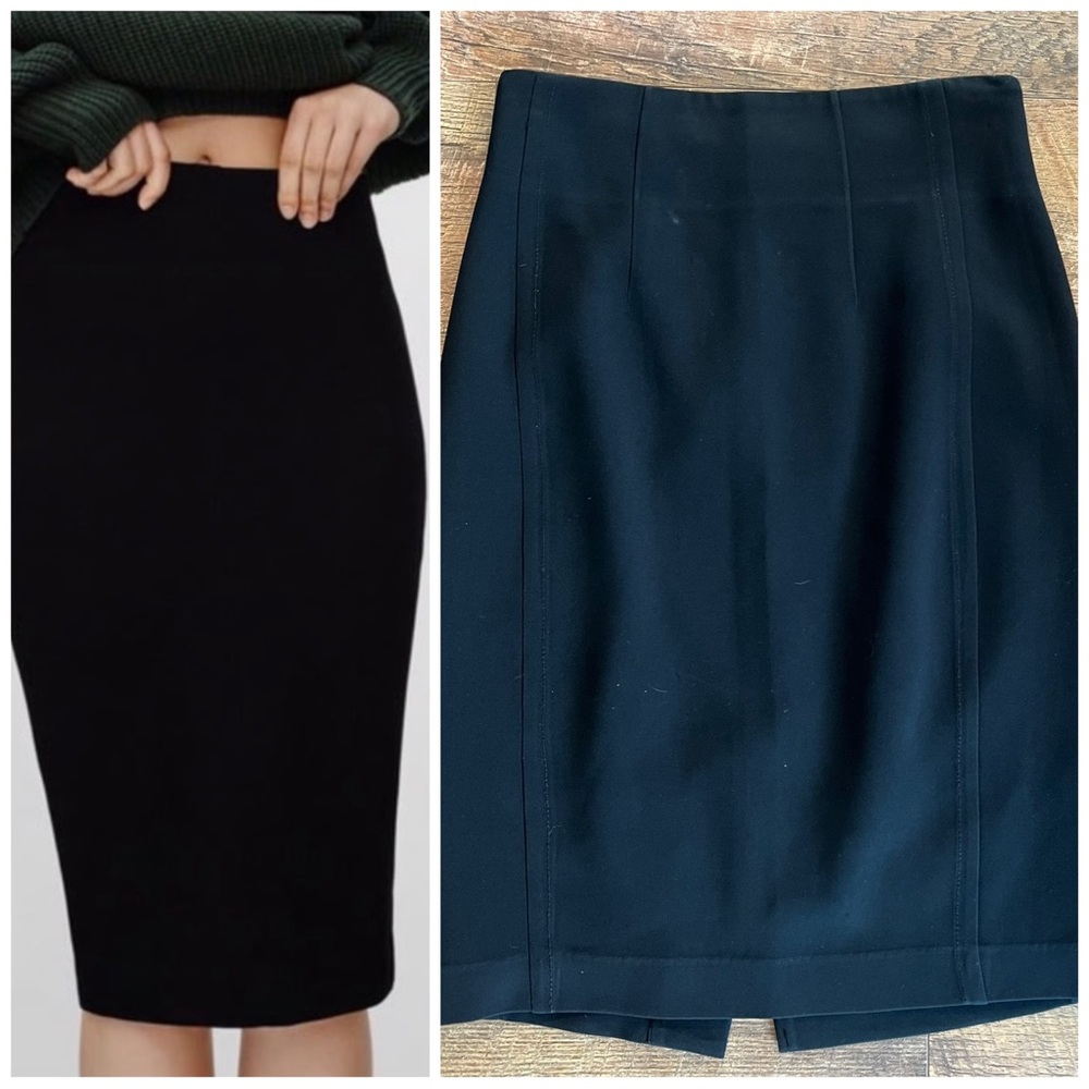 T.Babaton Elegant Black Lined Pencil Skirt Made in Japan Size 2